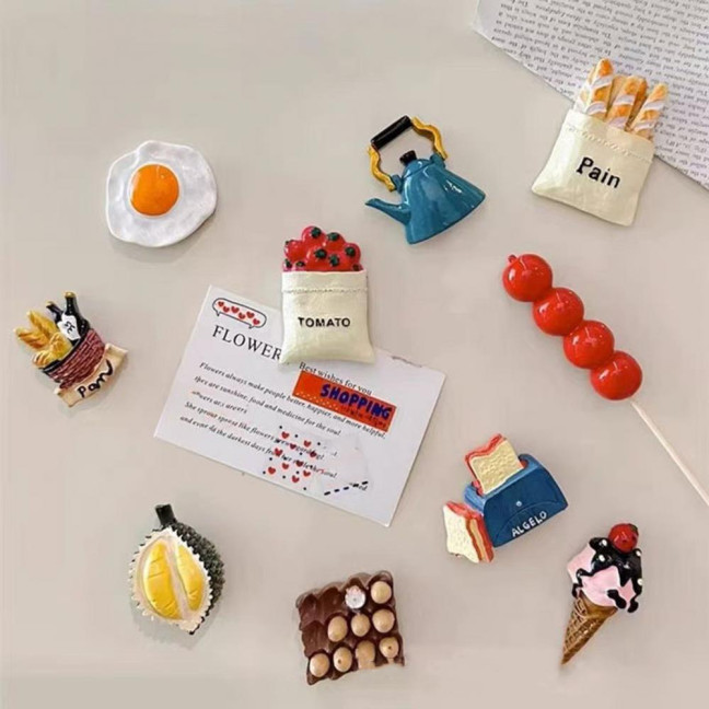 3D Simulated Food Fridge Magnet Cartoon Fried Egg Durian Ice Cream Cone Tomato Bread Maker Coffee Mug Refrigerator Magnet Home Office Kitchen Decoration 3D Simulated Food Fridge Magnet Cartoon Fried Egg Durian Ice Cream Cone Tomato Bread Maker Coffee Mug Refrigerator Magnet Home Office Kitchen Decoration