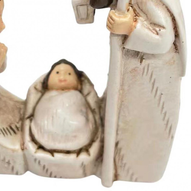 Christmas Nativity Ornament Resin Holy Family Figurine Mantel Shelf Tabletop Decoration Holiday Gift for Christians