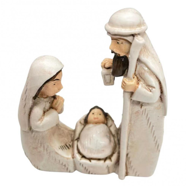 Christmas Nativity Ornament Resin Holy Family Figurine Mantel Shelf Tabletop Decoration Holiday Gift for Christians
