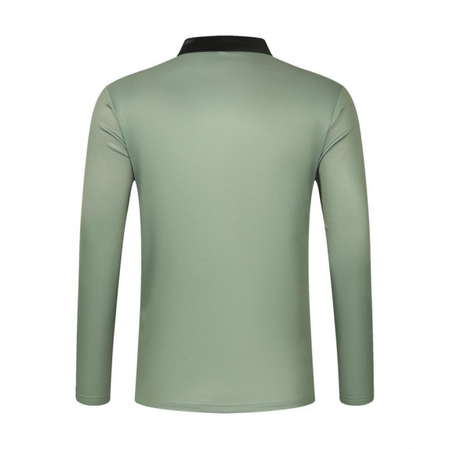 Men Spring Fall Shirt Buttoned Turn-down Collar Contrast Color Striped Prinitng Long Sleeves Pullover Mid Length Casual Business Top 