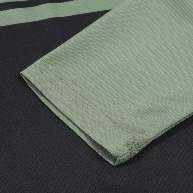 Men Spring Fall Shirt Buttoned Turn-down Collar Contrast Color Striped Prinitng Long Sleeves Pullover Mid Length Casual Business Top 