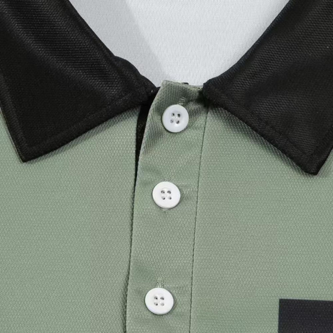 Men Spring Fall Shirt Buttoned Turn-down Collar Contrast Color Striped Prinitng Long Sleeves Pullover Mid Length Casual Business Top 