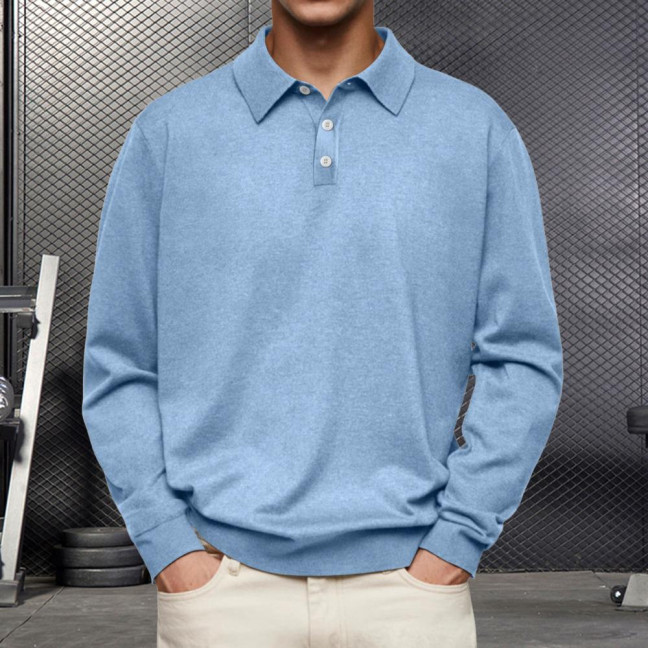 Men Spring Autumn Shirt Buttoned Turn-down Collar Loose Pure Color Full Sleeves Pullover Casual Formal Streetwear Top for Daily Life Parties Travel