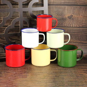 Ceramic Coffee Mug Handmade Tea Cup with Handle Retro Solid Color Water Cup Large Capacity Tumbler Travel Cups for Outdoor Activities