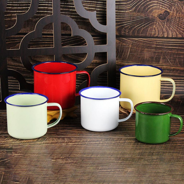 Ceramic Coffee Mug Handmade Tea Cup with Handle Retro Solid Color Water Cup Large Capacity Tumbler Travel Cups for Outdoor Activities