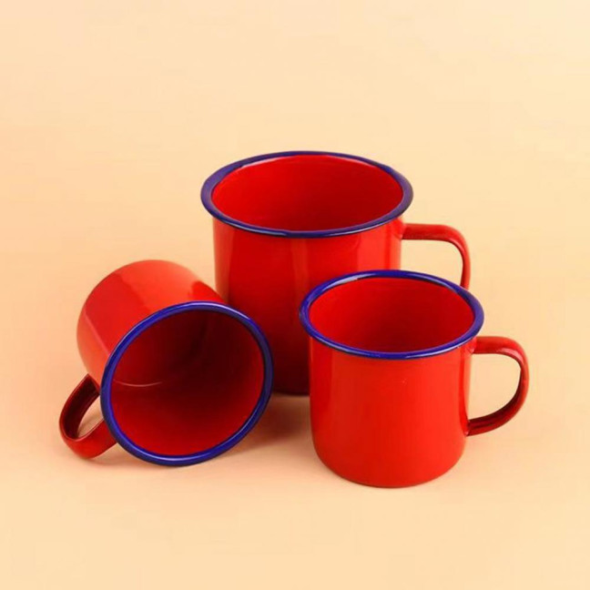 Ceramic Coffee Mug Handmade Tea Cup with Handle Retro Solid Color Water Cup Large Capacity Tumbler Travel Cups for Outdoor Activities