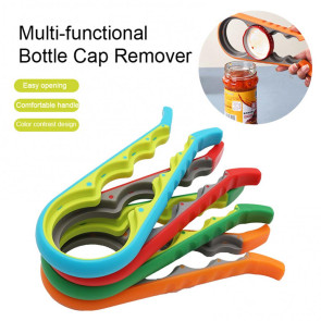 Arthritis Clamp Bottle Opener 4-in-1 Non-Slip Rubber Grip Can Opener Jar Lid Remover Tool for Weak Hands Seniors Kitchen Gadget for All Ages