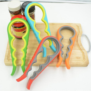 Arthritis Clamp Bottle Opener 4-in-1 Non-Slip Rubber Grip Can Opener Jar Lid Remover Tool for Weak Hands Seniors Kitchen Gadget for All Ages