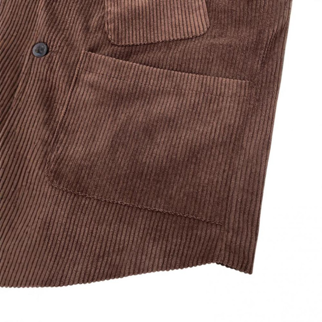 Men Corduroy Vest Coat V-neck Sleeveless Single Breasted Buttons Waistcoat with Pockets Solid Color Vest Jacket