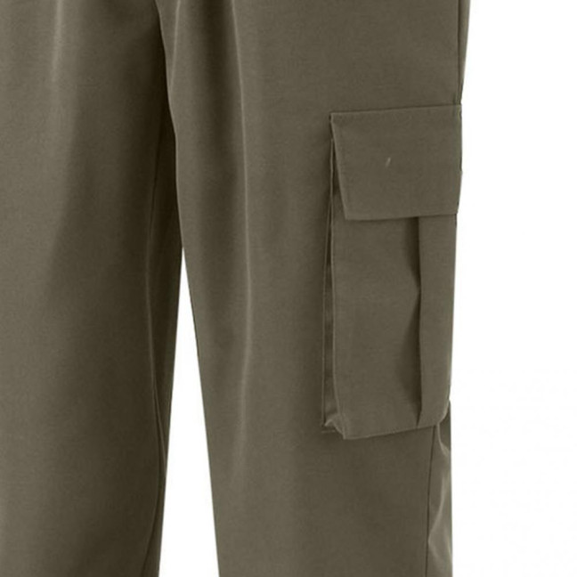 Men Cargo Pants Japanese Style with Multi-Pocket Design Drawstring Elastic Waist Ankle-banded Loose Trousers for Hiking Work Travel 