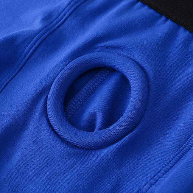 Men Boxer Underwear Low Waist Breathable Design Front Opening Shorts Panties with Silicone Ring Daily Wear