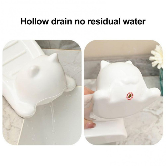1/2Pcs Bathroom Soap Holder Non-Slip Design Fast Drainage Adorable Cat Soap Dish Easy Cleaning Soap Saver 1/2Pcs Bathroom Soap Holder Non-Slip Design Fast Drainage Adorable Cat Soap Dish Easy Cleaning Soap Saver