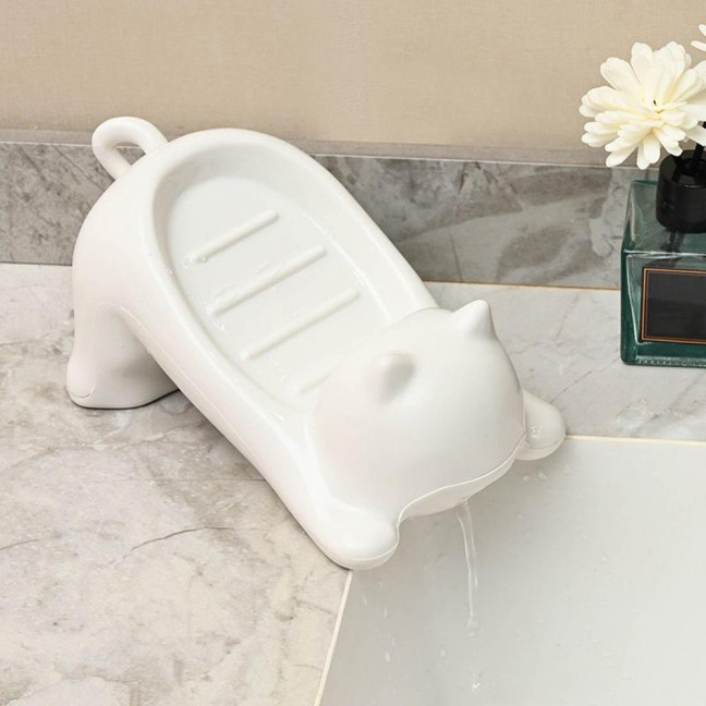 1/2Pcs Bathroom Soap Holder Non-Slip Design Fast Drainage Adorable Cat Soap Dish Easy Cleaning Soap Saver 1/2Pcs Bathroom Soap Holder Non-Slip Design Fast Drainage Adorable Cat Soap Dish Easy Cleaning Soap Saver