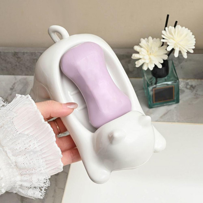 1/2Pcs Bathroom Soap Holder Non-Slip Design Fast Drainage Adorable Cat Soap Dish Easy Cleaning Soap Saver 1/2Pcs Bathroom Soap Holder Non-Slip Design Fast Drainage Adorable Cat Soap Dish Easy Cleaning Soap Saver