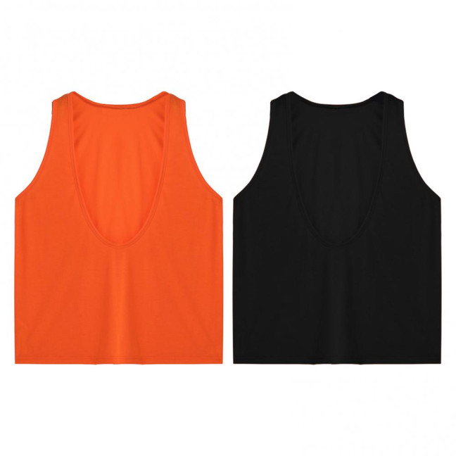 Men Sport Vest Deep V-Neck Wide Straps Sleeveless Solid Color Tank Tops Loose Fit Casual Versatile Vest