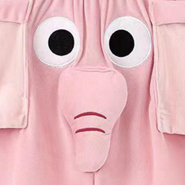 Men Pajamas Pants Cartoon Elephant Decor Elastic Waist Casual Shorts with Reinforced Pockets Loose Couple Sleepwear Pants 