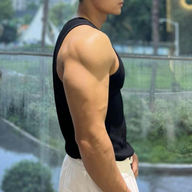 Women Vest Round Neck Sleeveless Wide Shoulder Straps Tank Tops Solid Color Slim Fit Ribbed Breathable Vest