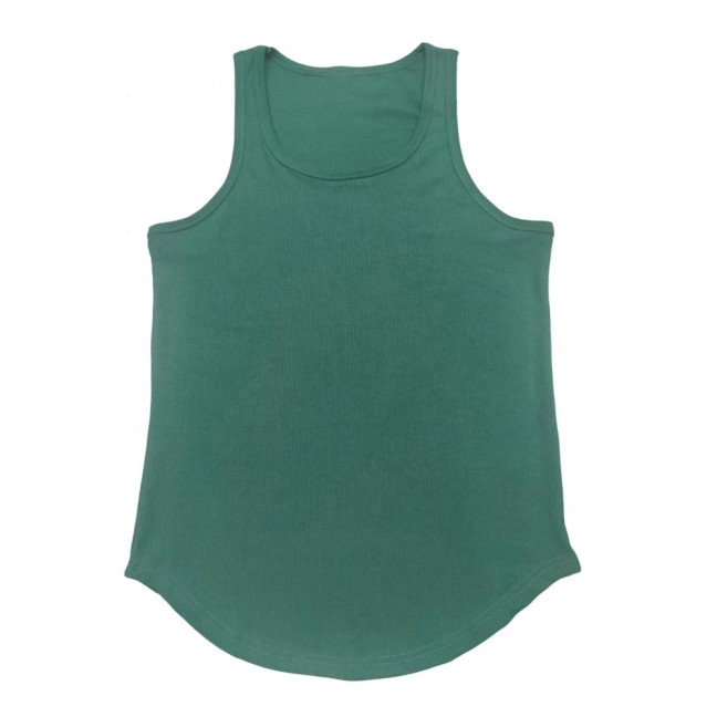 Women Vest Round Neck Sleeveless Wide Shoulder Straps Tank Tops Solid Color Slim Fit Ribbed Breathable Vest