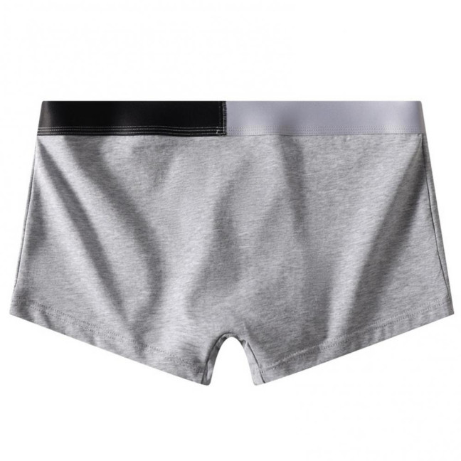 Men Boxer Underwear with Ball Support Letter Print Elastic Mid-rise Separated Pouch Moisture-Wicking Boxers