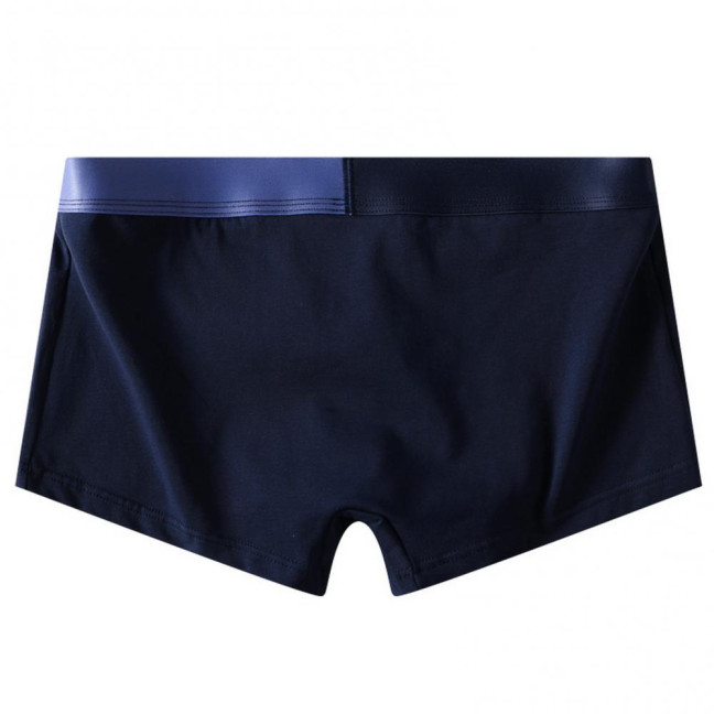 Men Boxer Underwear with Ball Support Letter Print Elastic Mid-rise Separated Pouch Moisture-Wicking Boxers