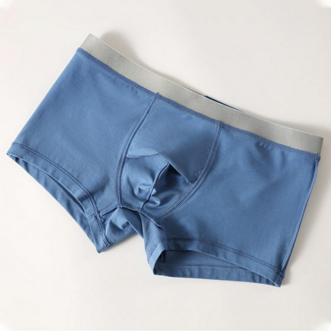 Men Boxer Underwear with Ball Support Letter Print Elastic Mid-rise Separated Pouch Moisture-Wicking Boxers