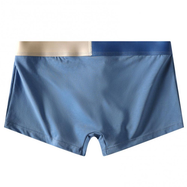 Men Boxer Underwear with Ball Support Letter Print Elastic Mid-rise Separated Pouch Moisture-Wicking Boxers