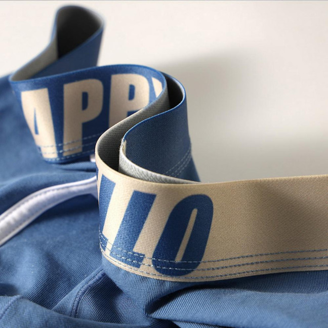 Men Boxer Underwear with Ball Support Letter Print Elastic Mid-rise Separated Pouch Moisture-Wicking Boxers