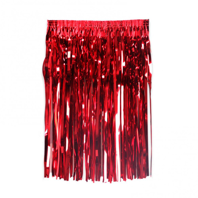 Hawaii Skirt Elastic Mid-rise Adults Kids Mini Skirt Rain Fringe Tassels Adjustable Curtain Bright Colors Beach Dance Skirt
