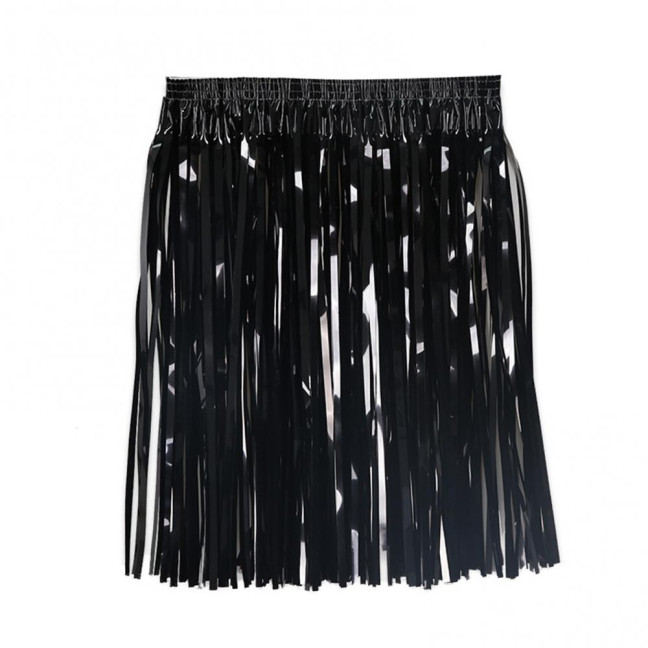 Hawaii Skirt Elastic Mid-rise Adults Kids Mini Skirt Rain Fringe Tassels Adjustable Curtain Bright Colors Beach Dance Skirt
