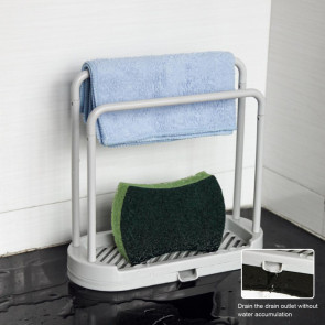 Plastic Storage Rack with Removable Base Smooth Edges 2 Poles Water Outlet Versatile Kitchen Organizer