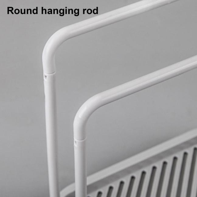 Plastic Storage Rack with Removable Base Smooth Edges 2 Poles Water Outlet Versatile Kitchen Organizer