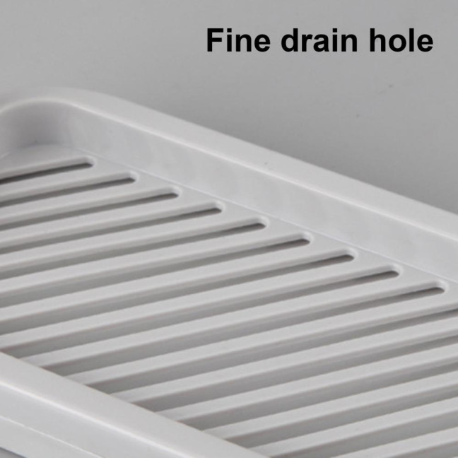 Plastic Storage Rack with Removable Base Smooth Edges 2 Poles Water Outlet Versatile Kitchen Organizer