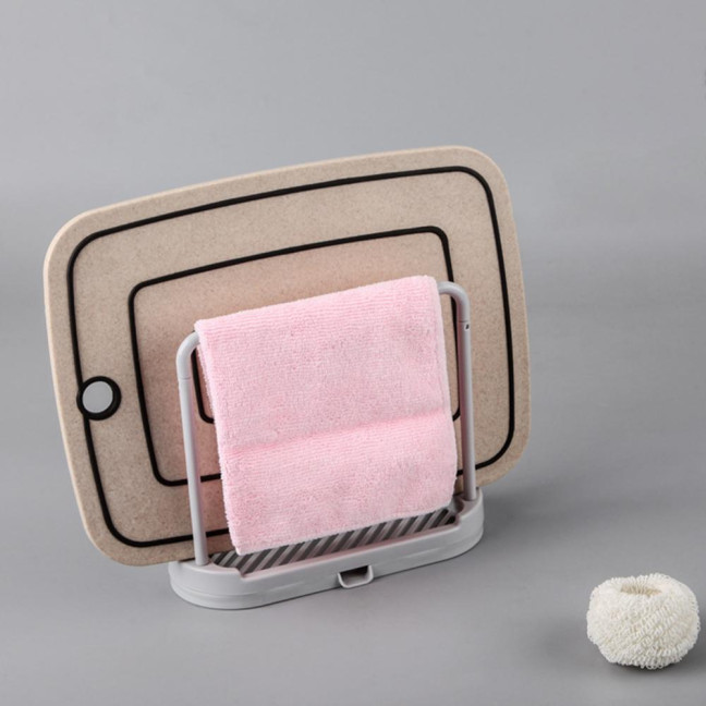 Plastic Storage Rack with Removable Base Smooth Edges 2 Poles Water Outlet Versatile Kitchen Organizer