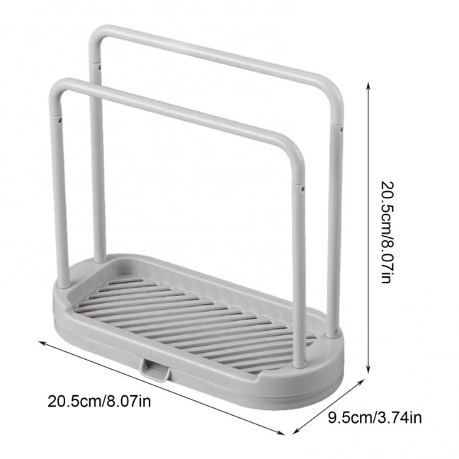 Plastic Storage Rack with Removable Base Smooth Edges 2 Poles Water Outlet Versatile Kitchen Organizer
