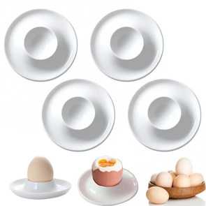4/6Pcs White Egg Cups Food Grade BPA Free High Durability Compact Size Portable Boiled Egg Holders Set