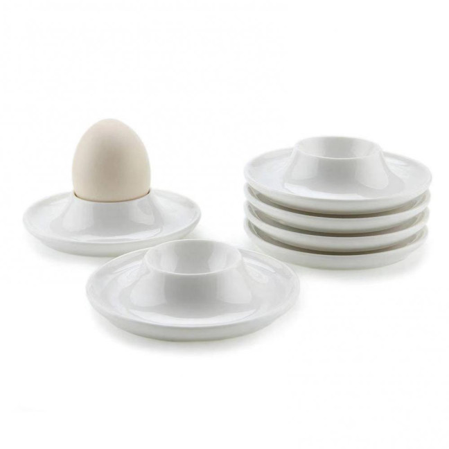 4/6Pcs White Egg Cups Food Grade BPA Free High Durability Compact Size Portable Boiled Egg Holders Set
