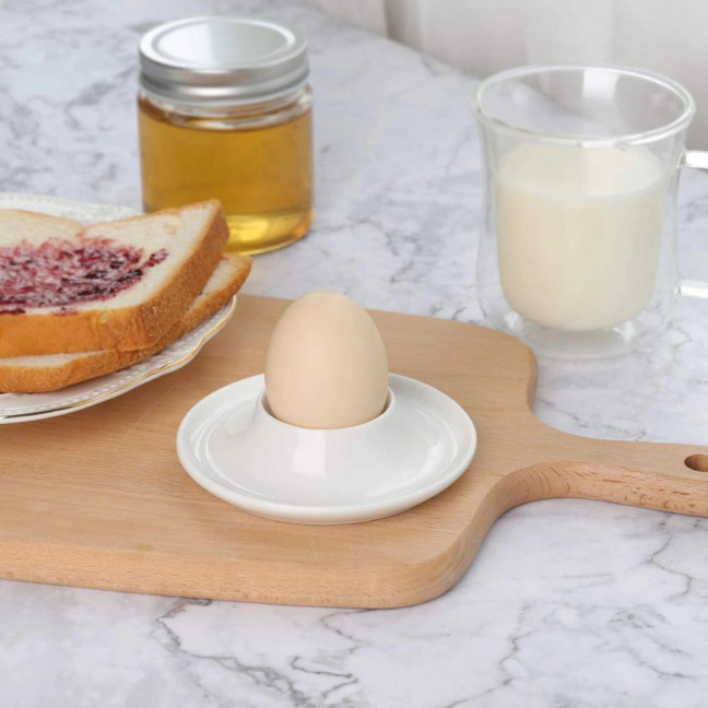 4/6Pcs White Egg Cups Food Grade BPA Free High Durability Compact Size Portable Boiled Egg Holders Set