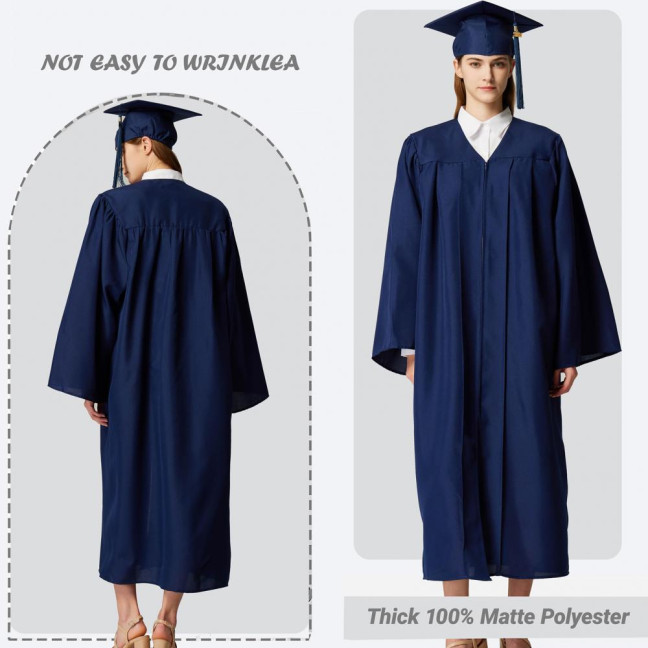 3 Pcs/Set Graduation Costume Matte Graduation Cap Shoulder Stoles And Gown Set Unisex Loose Fit Gown for High School College Postgrad Graduation Ceremonies