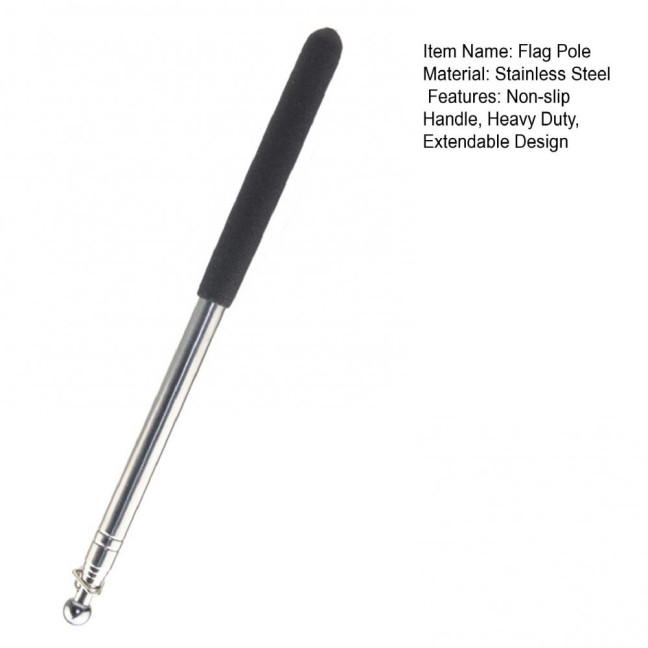 1.2/1.6M Telescopic Tour Guide Flag Pole with Non-slip Handle Heavy Duty Stainless Steel Extendable Teacher Pointer Banner Handheld Flag Pole 