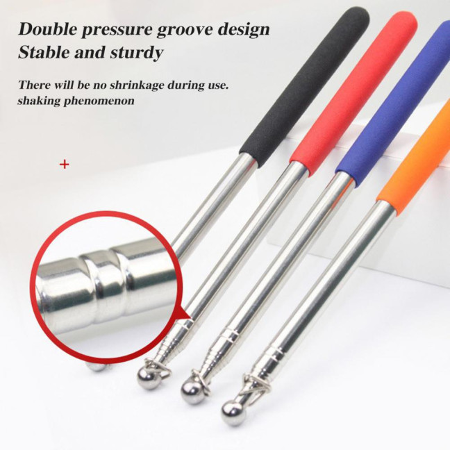 1.2/1.6M Telescopic Tour Guide Flag Pole with Non-slip Handle Heavy Duty Stainless Steel Extendable Teacher Pointer Banner Handheld Flag Pole 