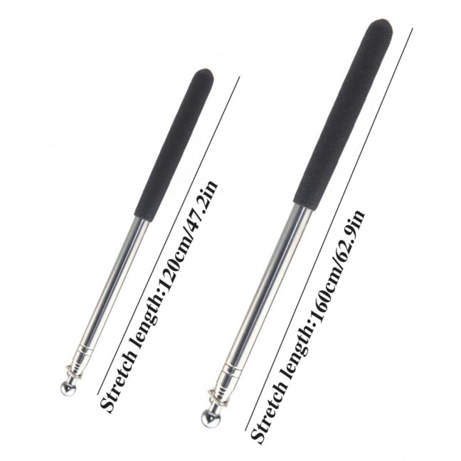 1.2/1.6M Telescopic Tour Guide Flag Pole with Non-slip Handle Heavy Duty Stainless Steel Extendable Teacher Pointer Banner Handheld Flag Pole 