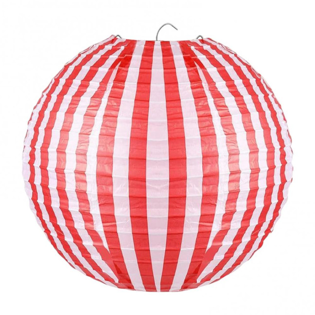Red And White Stripes Paper Lanterns Chinese New Year Hanging Lantern Decoration for Carnival Circus Wedding Spring Festival Decor