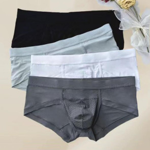 Men Briefs Modal Fabric High Elasticity Breathable Underwear U-Convex Mid-Waist Design Panties Daily Wear