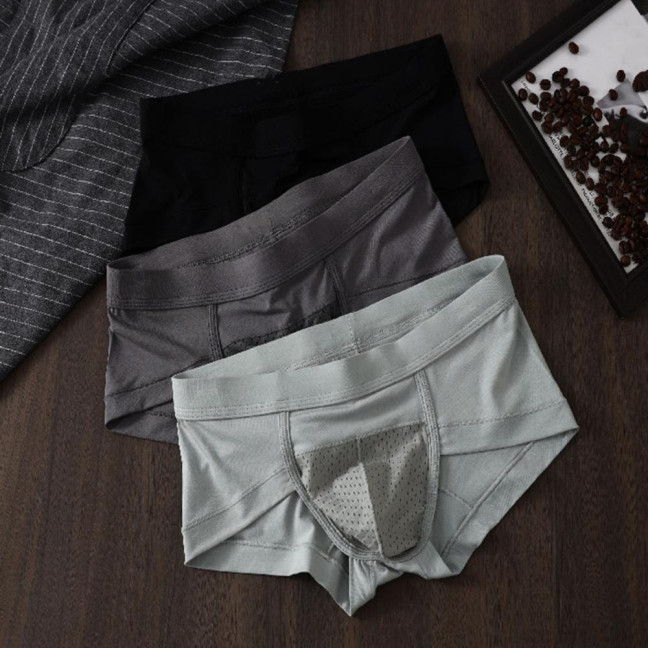 Men Briefs Modal Fabric High Elasticity Breathable Underwear U-Convex Mid-Waist Design Panties Daily Wear