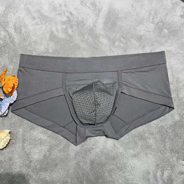 Men Briefs Modal Fabric High Elasticity Breathable Underwear U-Convex Mid-Waist Design Panties Daily Wear