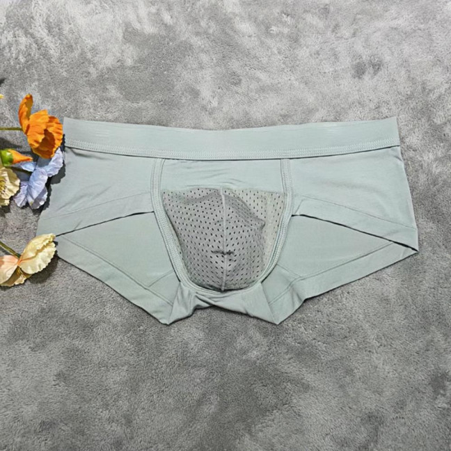 Men Briefs Modal Fabric High Elasticity Breathable Underwear U-Convex Mid-Waist Design Panties Daily Wear