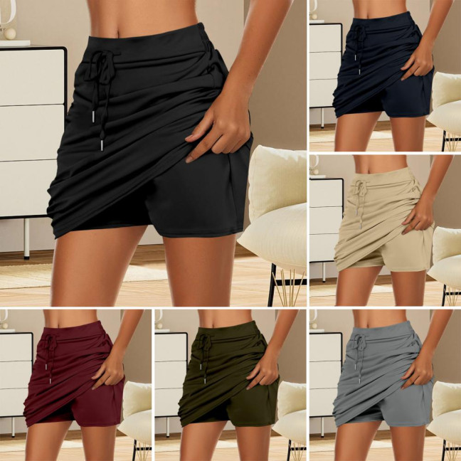 Women Golf Tennis Skort with Inner Shorts High Waist Wide Waistband Solid Color Athletic Skirt Sports Daily Wear Women Golf Tennis Skort with Inner Shorts High Waist Wide Waistband Solid Color Athletic Skirt Sports Daily Wear
