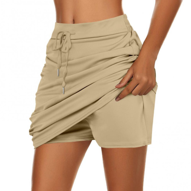 Women Golf Tennis Skort with Inner Shorts High Waist Wide Waistband Solid Color Athletic Skirt Sports Daily Wear Women Golf Tennis Skort with Inner Shorts High Waist Wide Waistband Solid Color Athletic Skirt Sports Daily Wear