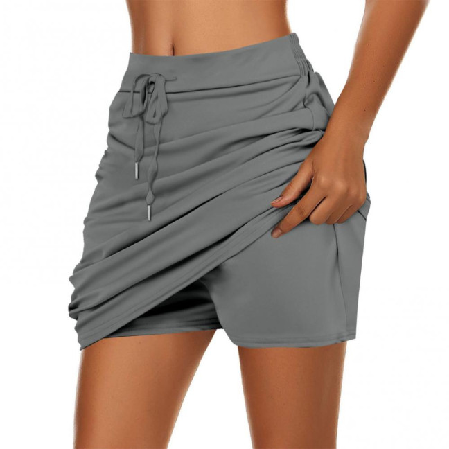 Women Golf Tennis Skort with Inner Shorts High Waist Wide Waistband Solid Color Athletic Skirt Sports Daily Wear Women Golf Tennis Skort with Inner Shorts High Waist Wide Waistband Solid Color Athletic Skirt Sports Daily Wear