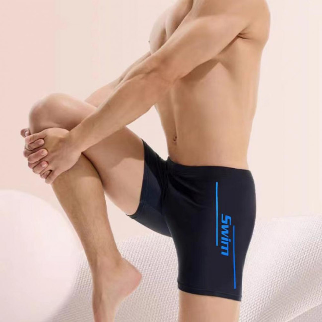 Men's Elastic Swim Trunks Quick-Dry Anti-Embarrassment Beach Shorts U-Shaped Crotch Drawstring Waist Boxer Shorts for Water Sports Surfing